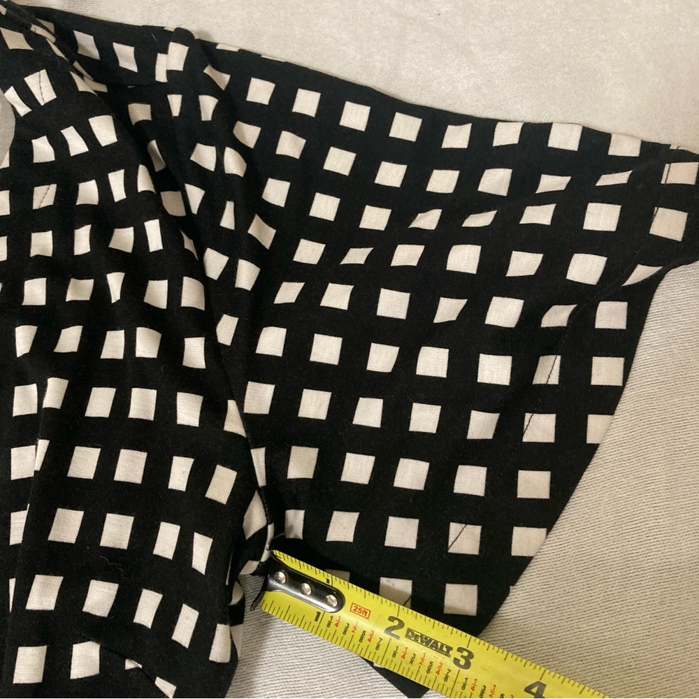 Ann Taylor Polka Square Plaid True Wrap Stretch Dress 10 Black/White Short Sleev - Picture 12 of 16